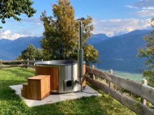 Estufa de leña integrada para bañera de hidromasaje – 30 kW en acero inoxidable 316