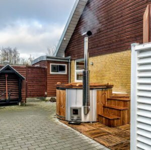 Estufa de leña integrada para bañera de hidromasaje – 30 kW en acero inoxidable 316
