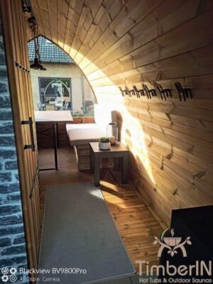 Glamping pod de madera TimberIN, interior vacío