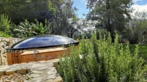 TimberIN Nordic™ External Comfort – jacuzzi con estufa exterior – foto del producto